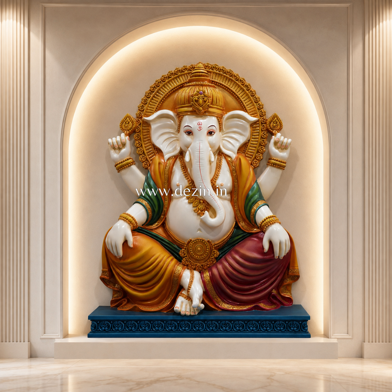 4ft Divine Ganesha Sitting Mural | High-Detail Ganpati Bappa Decor🐘