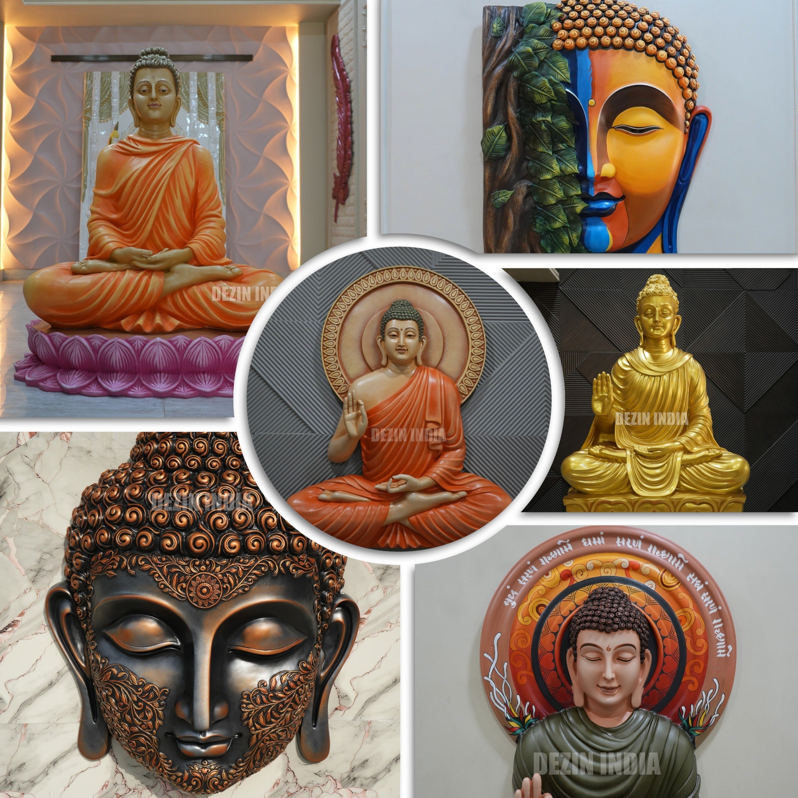 Buddha Wall Murals & Sculptures – Handcrafted Spiritual Decor | Dezin India