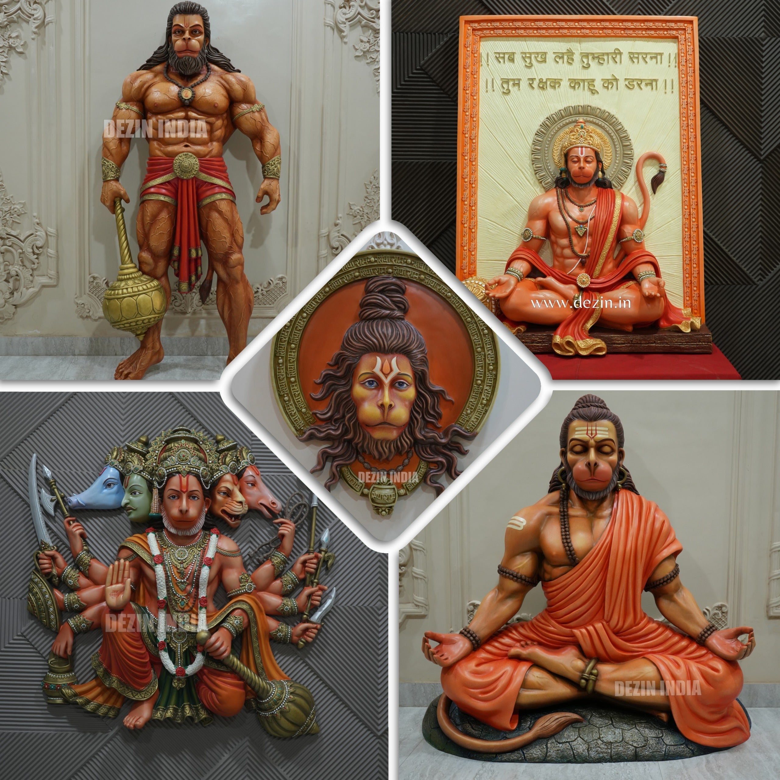 Lord Hanuman Wall Murals | Panchmukhi & Bajrangbali Murals| Dezin India