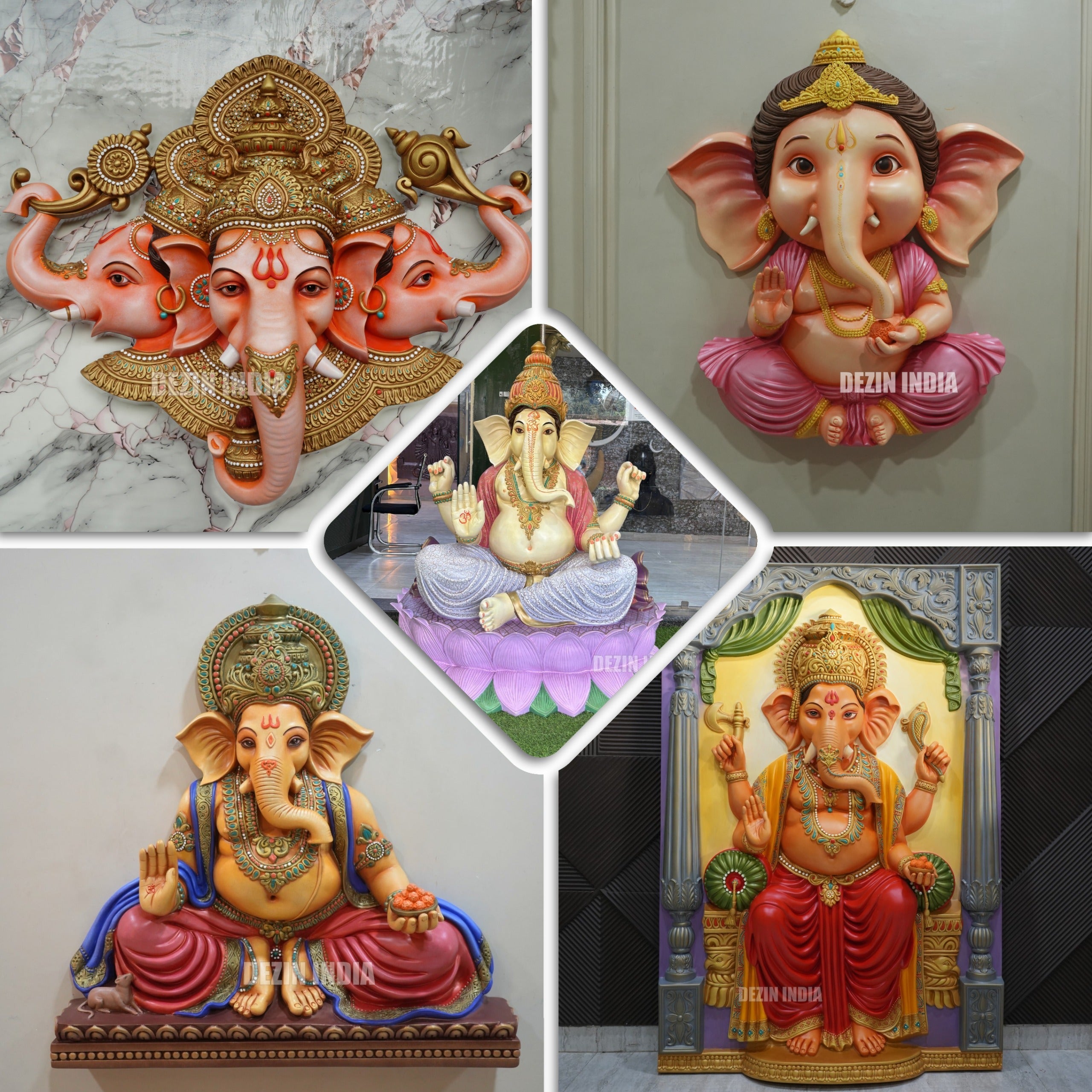 Lord Ganesh Wall Murals for Home & Temple | Dezin India