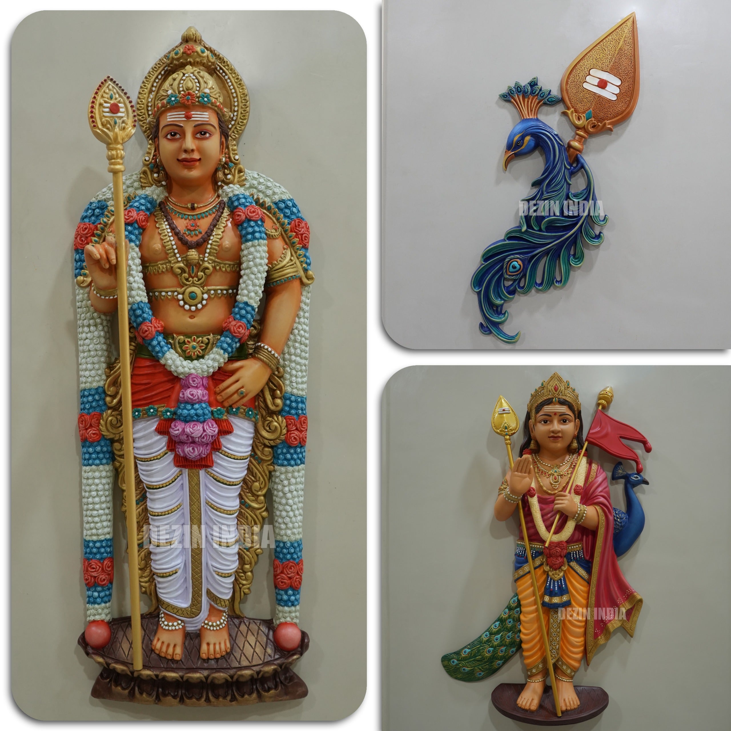 Lord Murugan Wall Murals | South Indian Divine Decor for Home & Temple