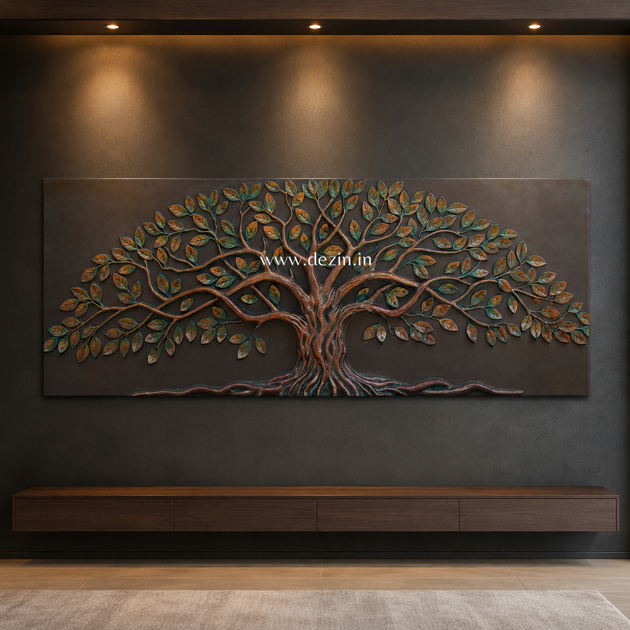 3D Kalpavriksha Wall Mural - 8x3ft | 🌳The Tree of Life