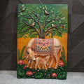Kamdhenu Cow & Calf with Kalpavriksha Mural - 6x4ft | Gau Mata Arts