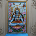 Shiva Padmasana Wall Mural with Floral Design | 5ft Dhyani Shiva 🔱