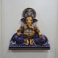 Lord Ganesha Wall Mural 2.5x2.5ft | Ganpati Sculpture for Pooja Room & Home Entrance