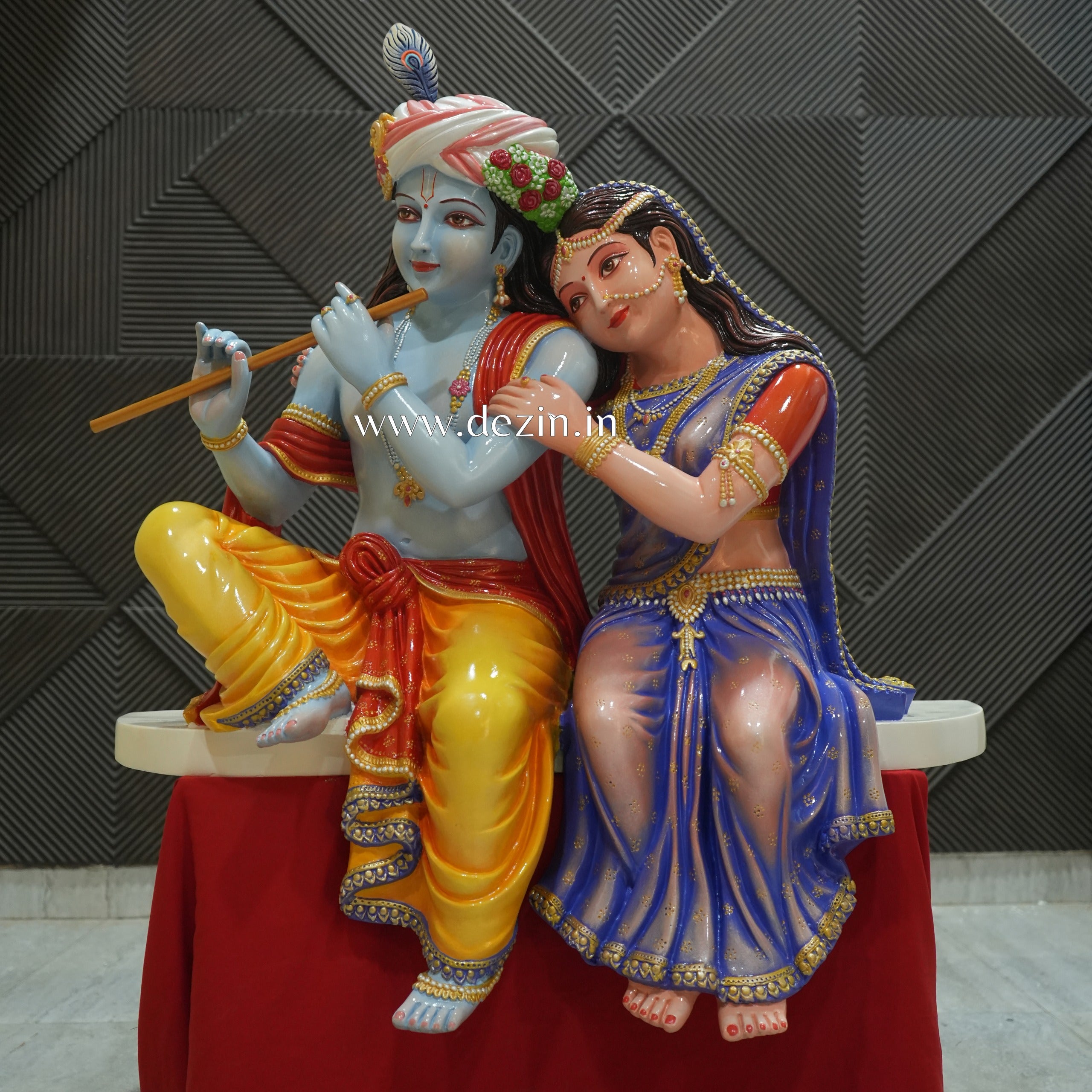 3ft Radha Krishna Signature Devotional Sculpture | Eternal Love Duet